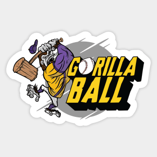 Gorilla Back is Back | Purple & Gold Baseball Sticker